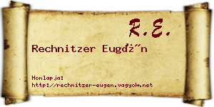 Rechnitzer Eugén névjegykártya